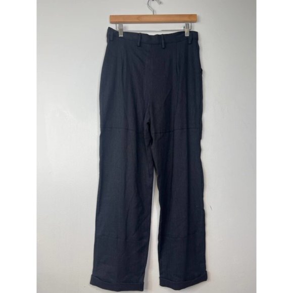 Just Be Queen Kai Pleated Ankle Straight Pants Women's Black Size: Medium NWT - Picture 7 of 10
